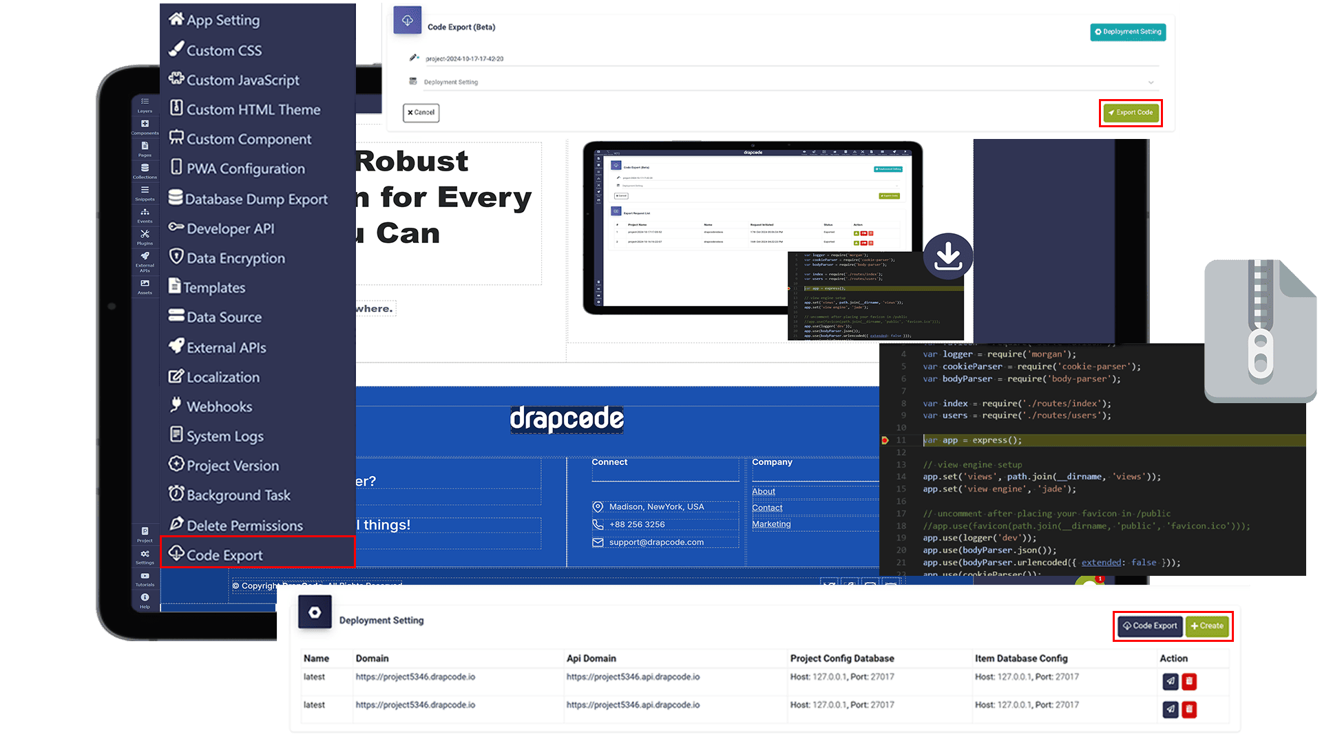 Code Export | Drapcode