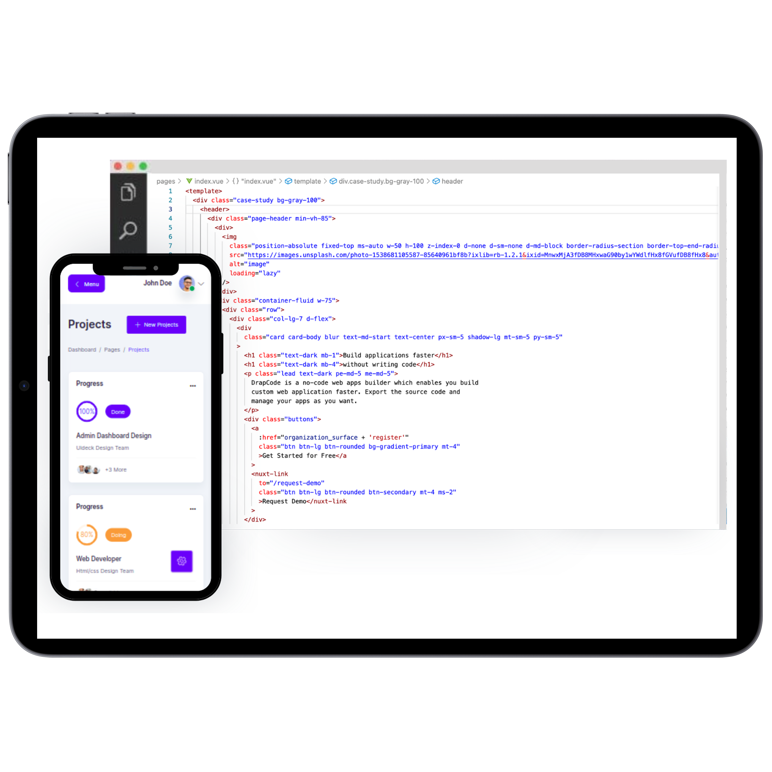 Mobile Dashboard | DrapCode