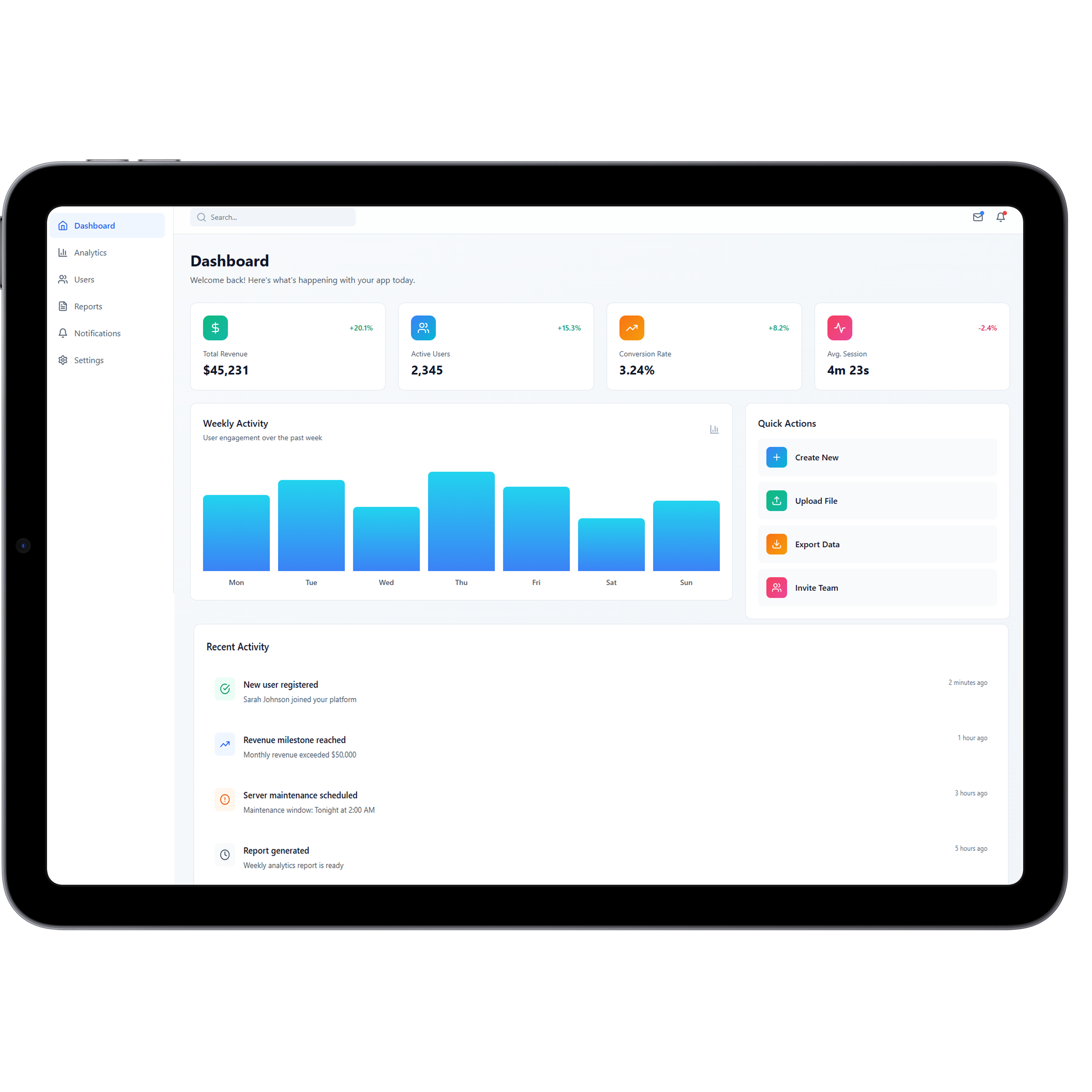 Mobile Dashboard | DrapCode